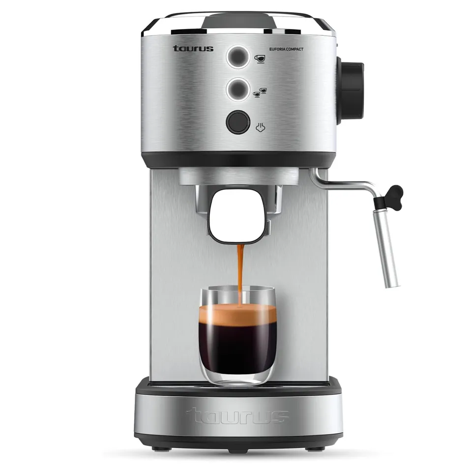 taurus-euforia-compact-cafetera-espresso-1350w-20-bares-thermoblock-filtro-supre image 1