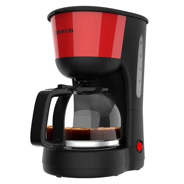 taurus-verona-vintage-red-cafetera-de-goteo-12-tazas-1000w-jarra-de-cristal-grad image 1