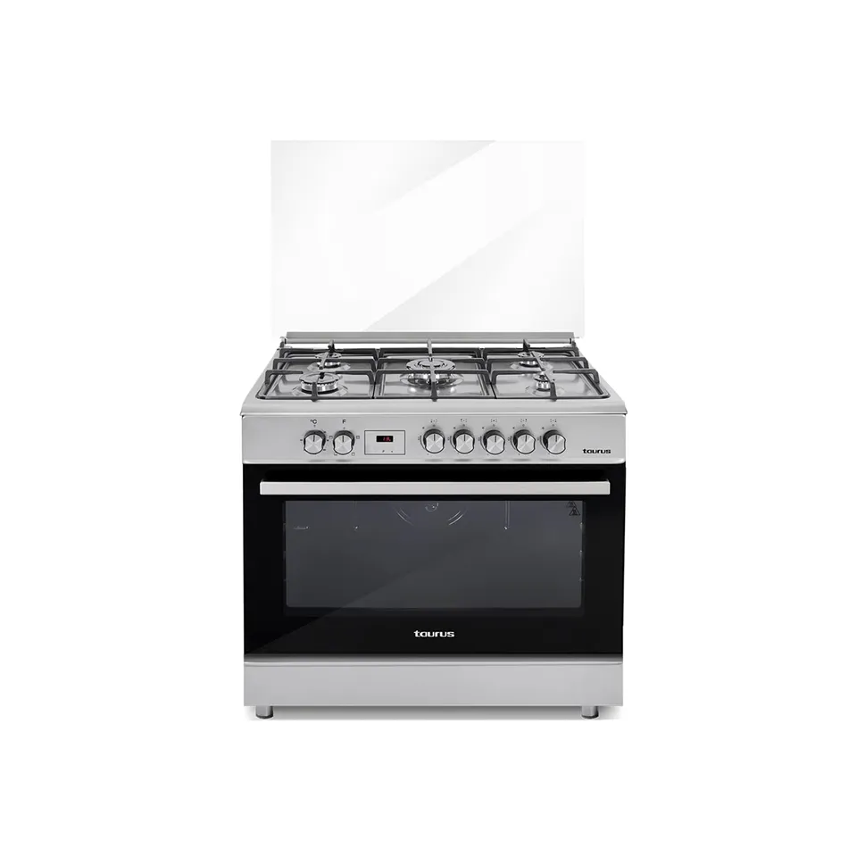 taurus-cige5fixm-cocina-mixta-independiente-90x60-cm-acero-inoxidable-5-quemador image 1