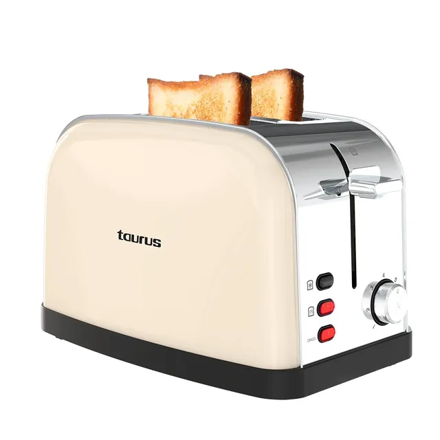 taurus-vintage-ii-cream-tostador-de-2-ranuras-950w-7-niveles-cuerpo-inox-dise-o- image 1