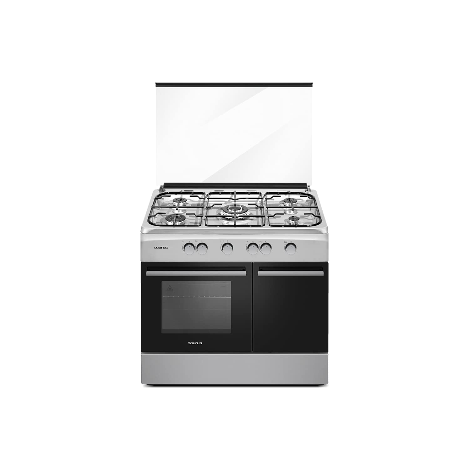 taurus-cocina-de-gas-butano-independiente-5-quemadores-con-horno-70l-acero-inoxi image 1