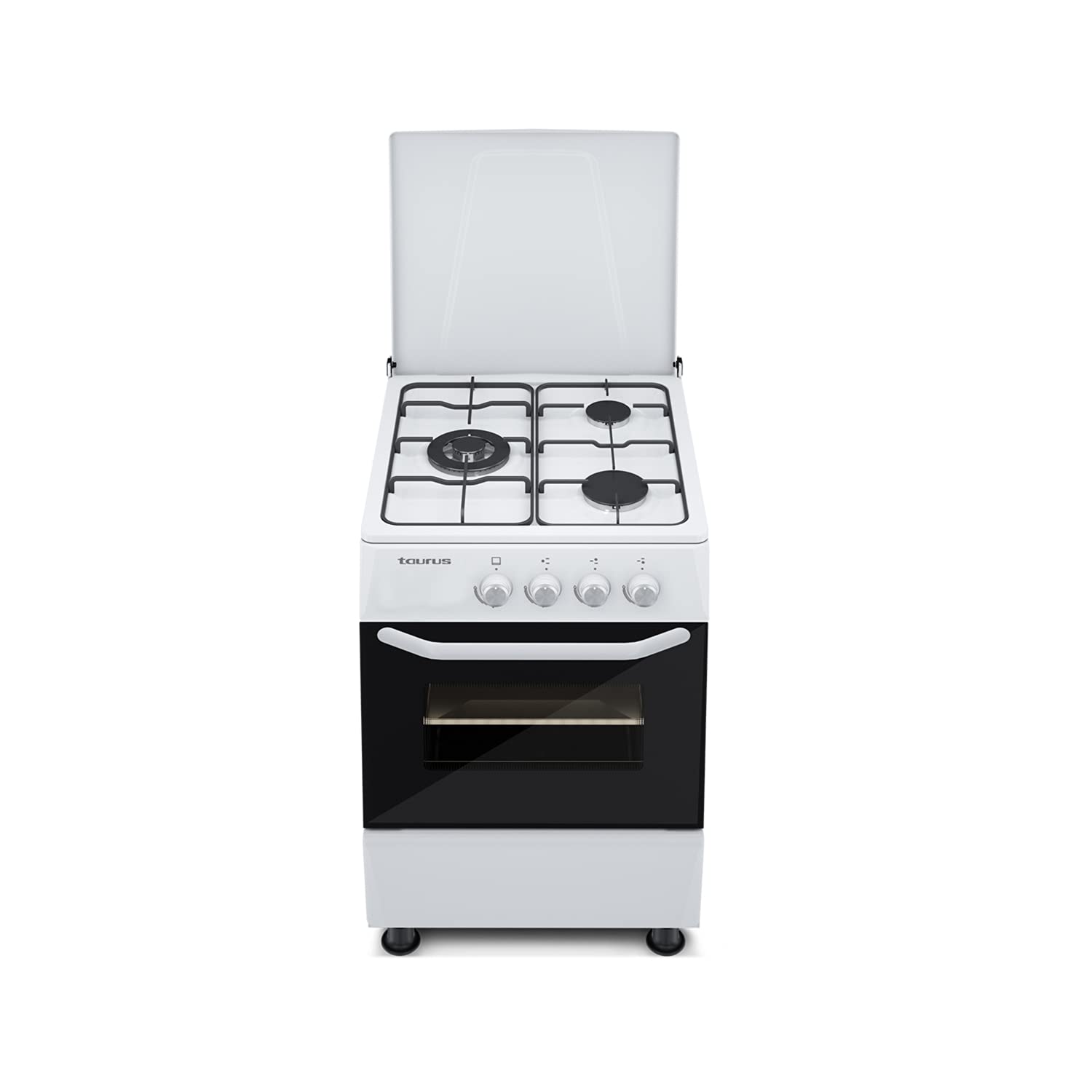 taurus-cig3fwhm-cocina-de-gas-butano-independiente-con-3-quemadores-horno-50-l-y image 2