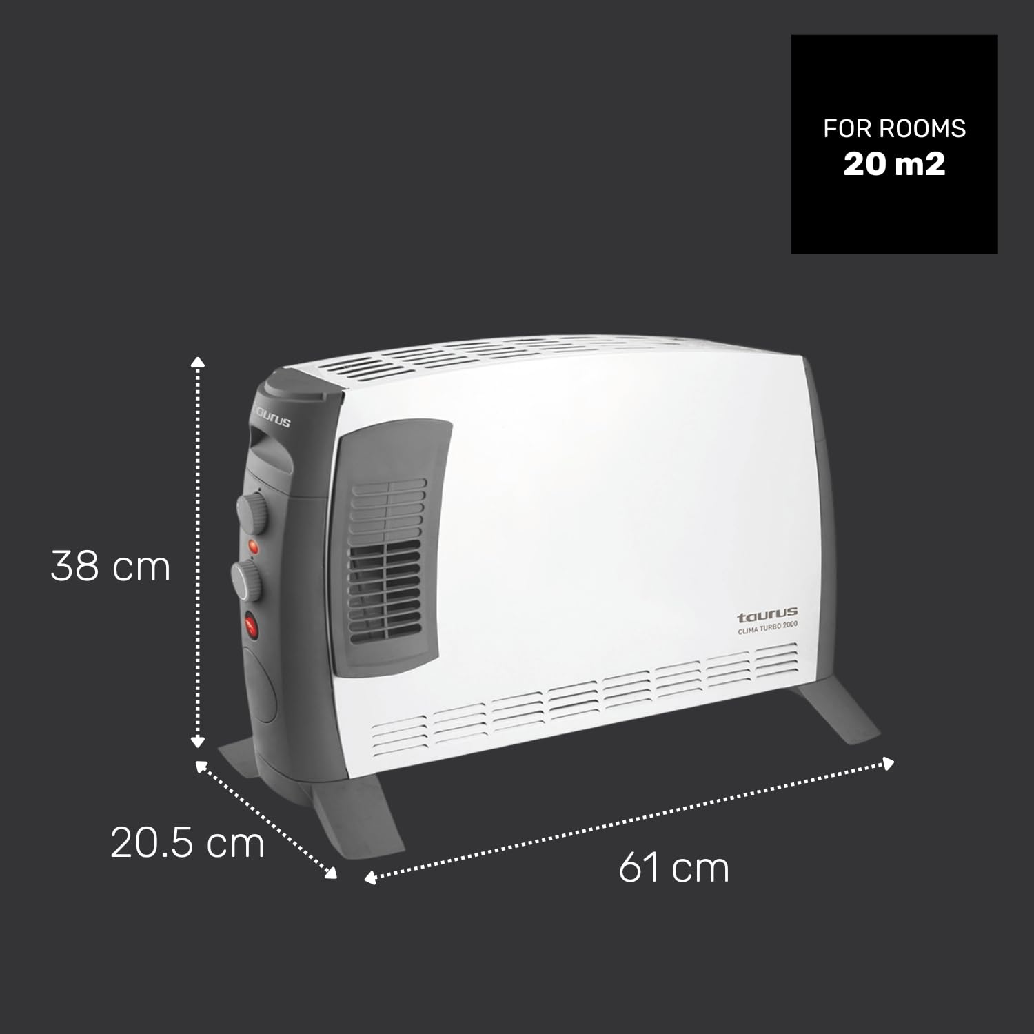 taurus-clima-turbo-2000-radiador-convector-el-ctrico-de-2000w-3-intensidades-fun image 7