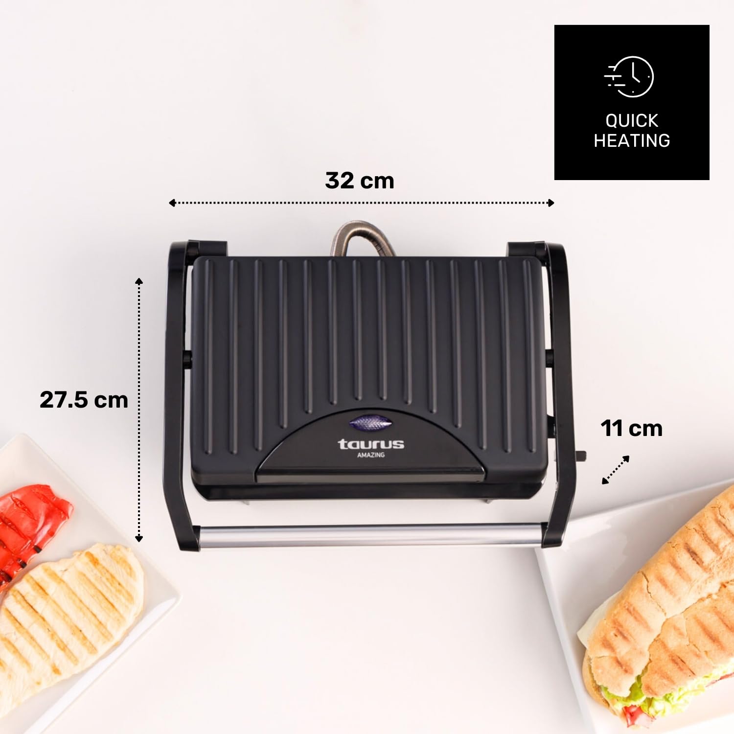 taurus-amazing-gr1700-sandwichera-el-ctrica-700w-placas-grill-antiadherentes-aut image 6