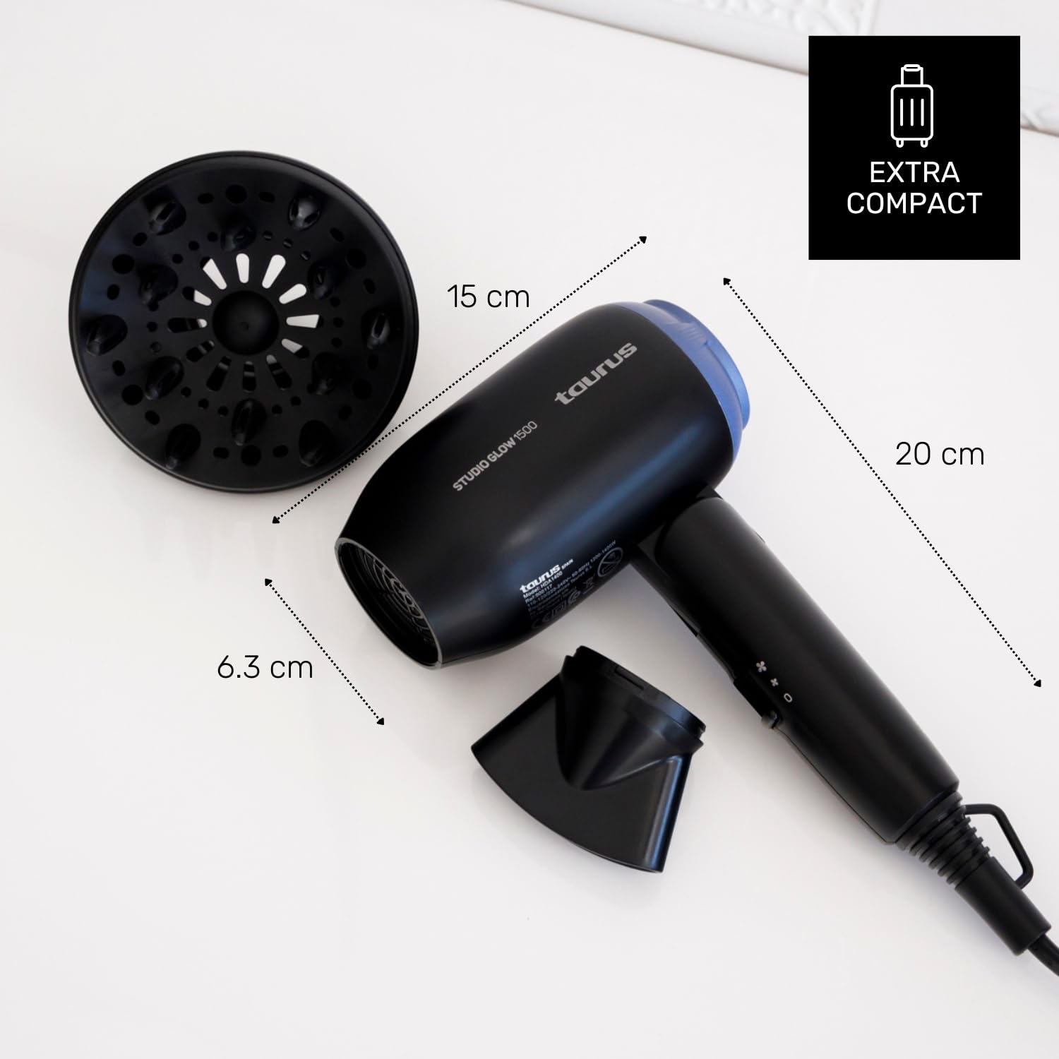 taurus-studio-glow-1500-secador-de-pelo-de-viaje-plegable-bivoltaje-110-240-v-14 image 7