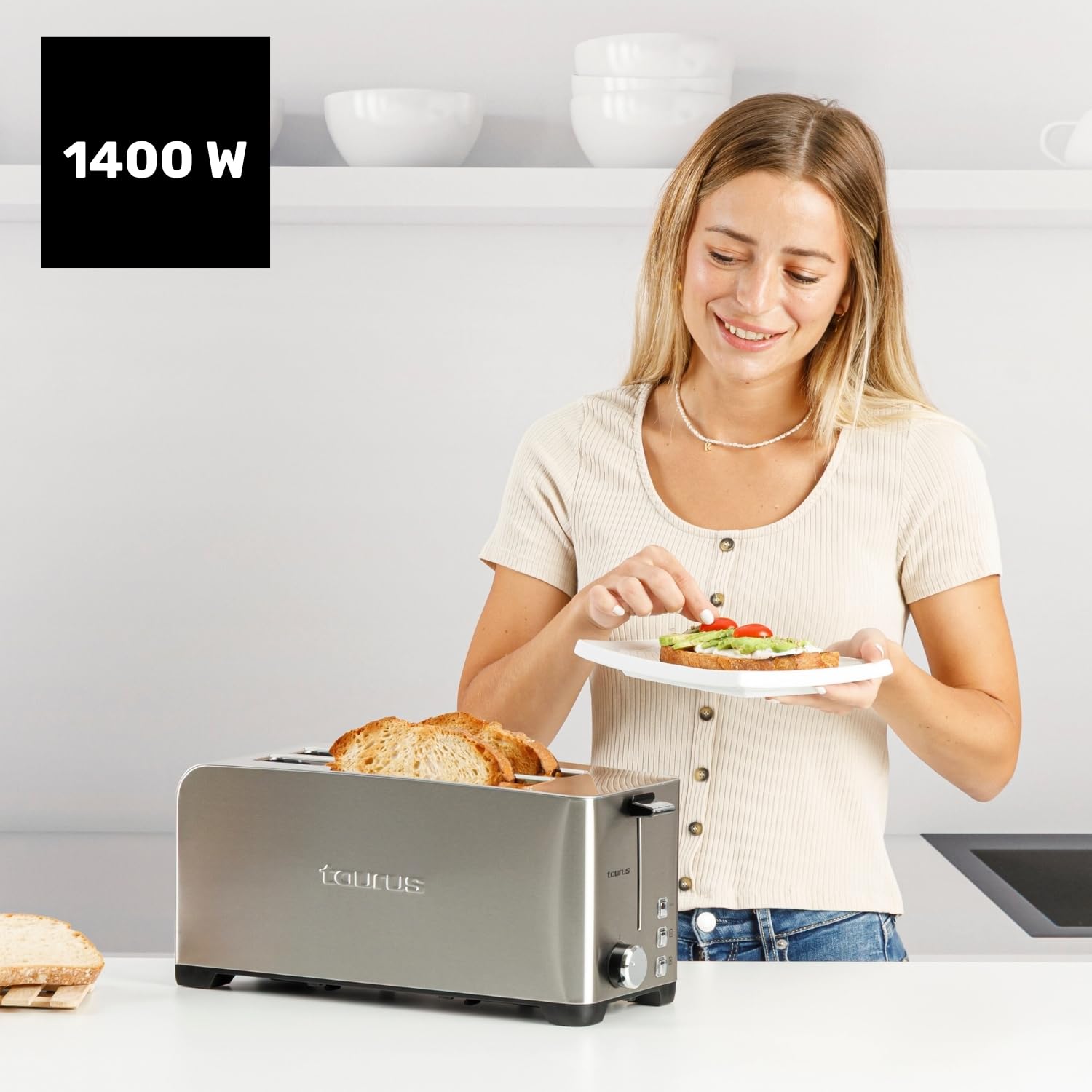 taurus-mytoast-duplo-legend-tostador-de-1400-w-con-2-ranuras-extralargas-de-40-m image 2