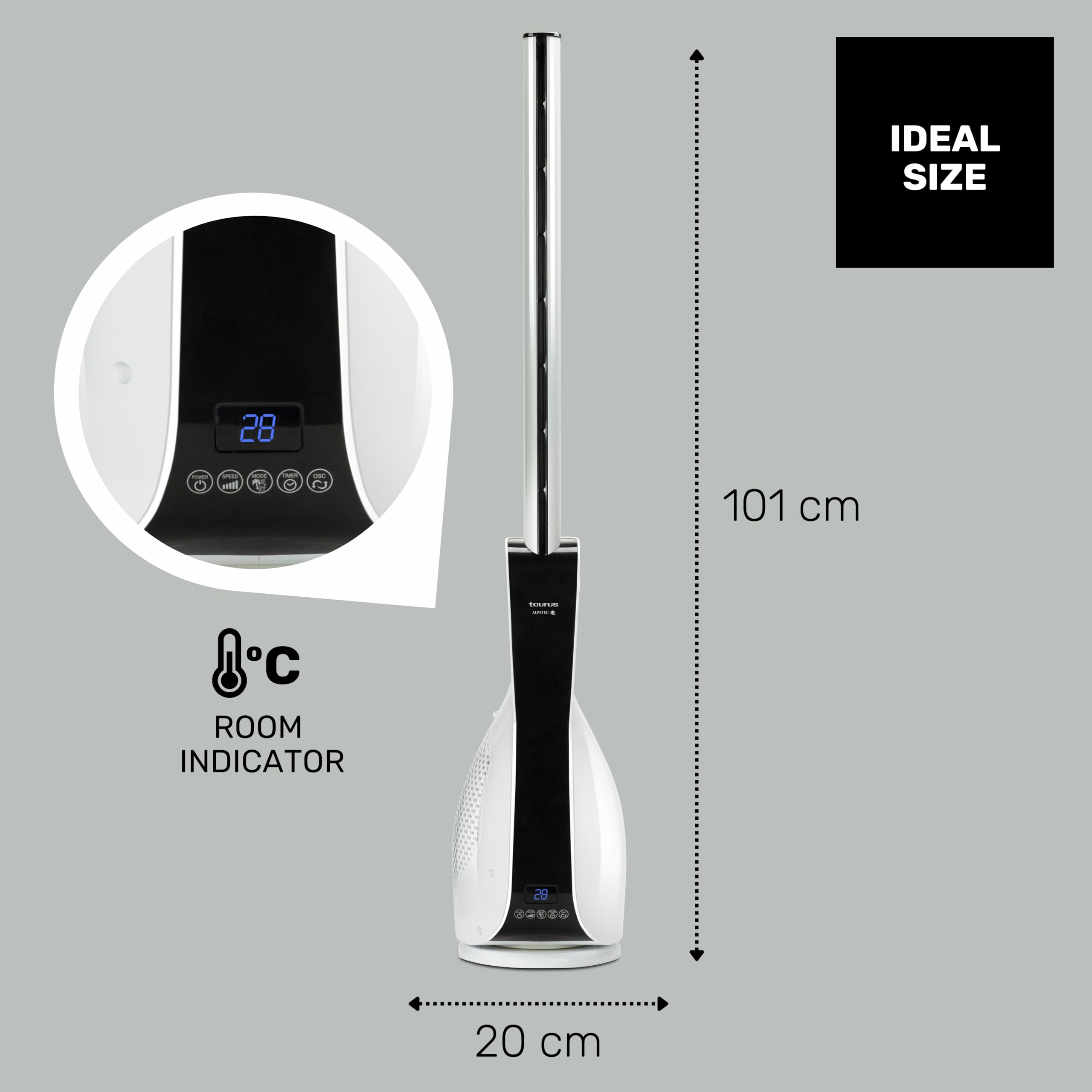 taurus-babel-invisible-amazing-digital-ventilador-de-torre-sin-palas-30w-101-cm- image 7