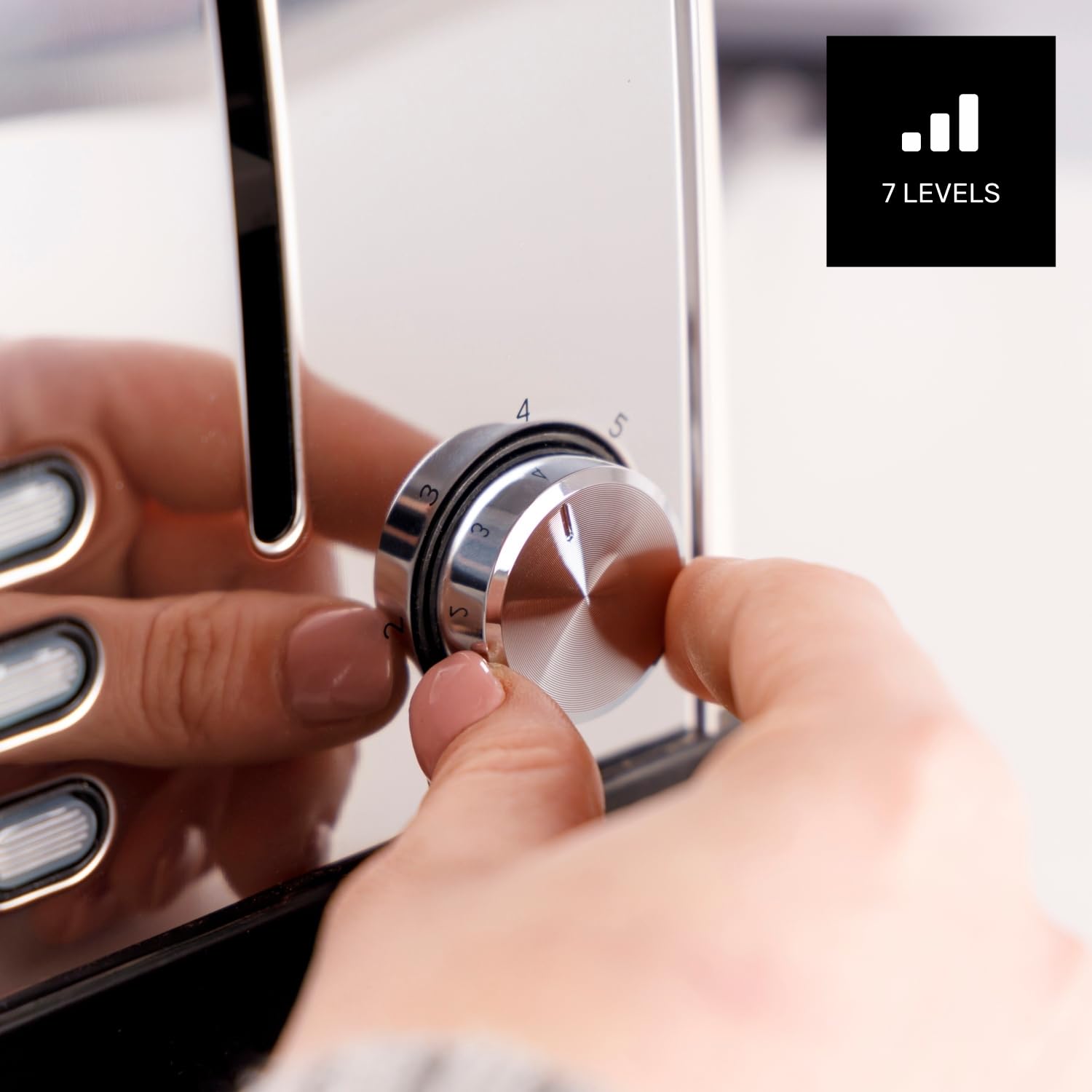 taurus-vintage-ii-cream-tostador-de-2-ranuras-950w-7-niveles-cuerpo-inox-dise-o- image 3