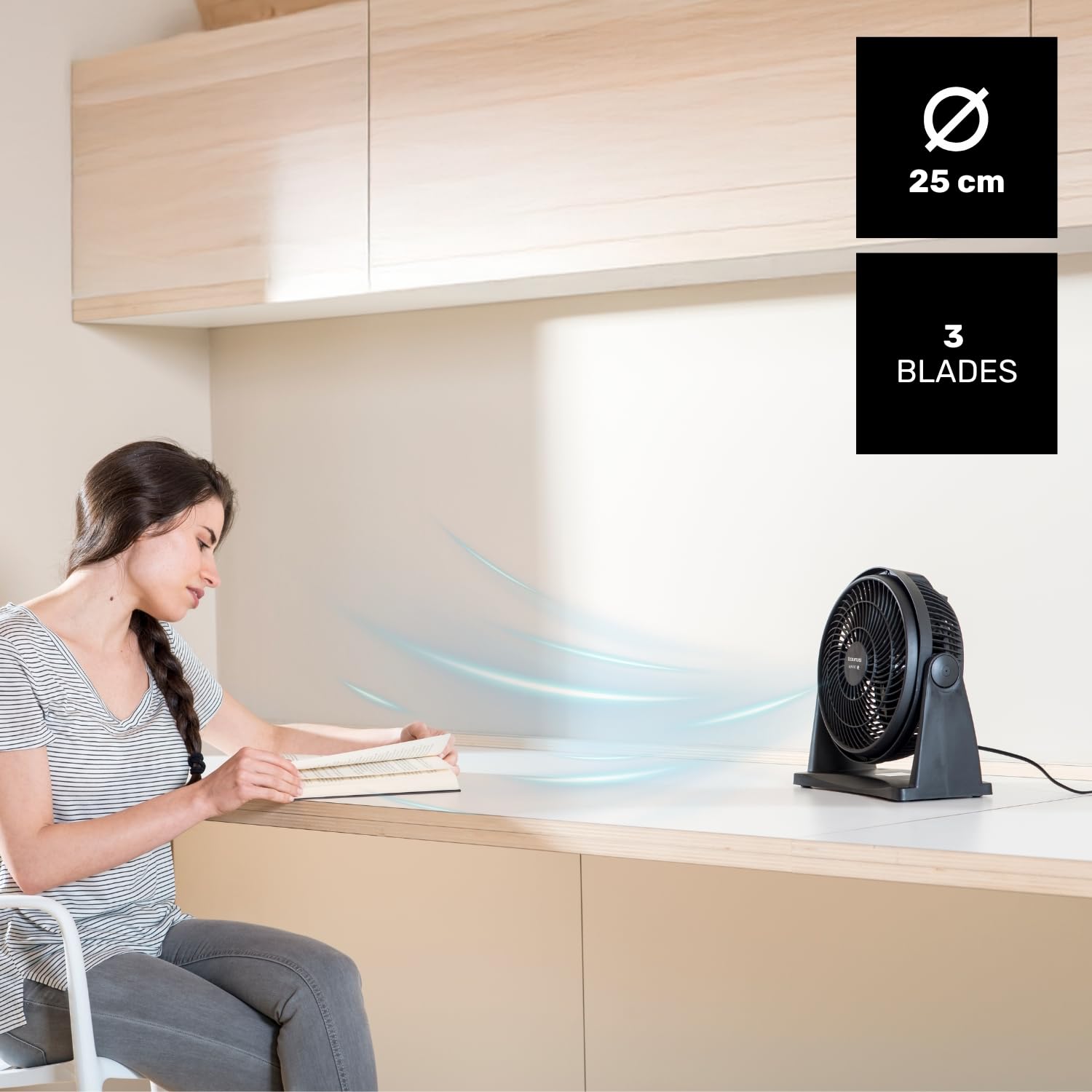 taurus-ice-brise-mini-ventilador-de-sobremesa-23w-25-cm-2-velocidades-inclinaci- image 4