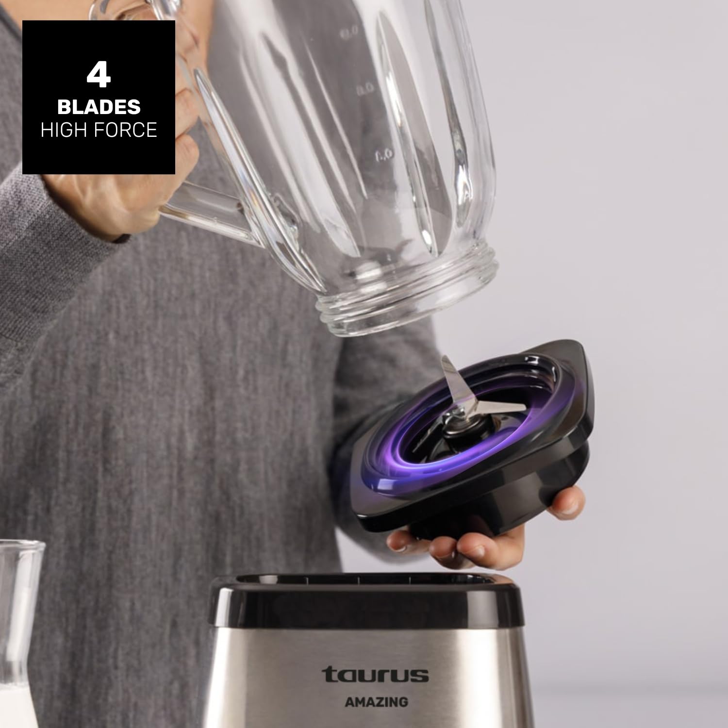 taurus-magnum-1500-batidora-de-vaso-1500w-jarra-de-cristal-1-5-l-4-cuchillas-de- image 3