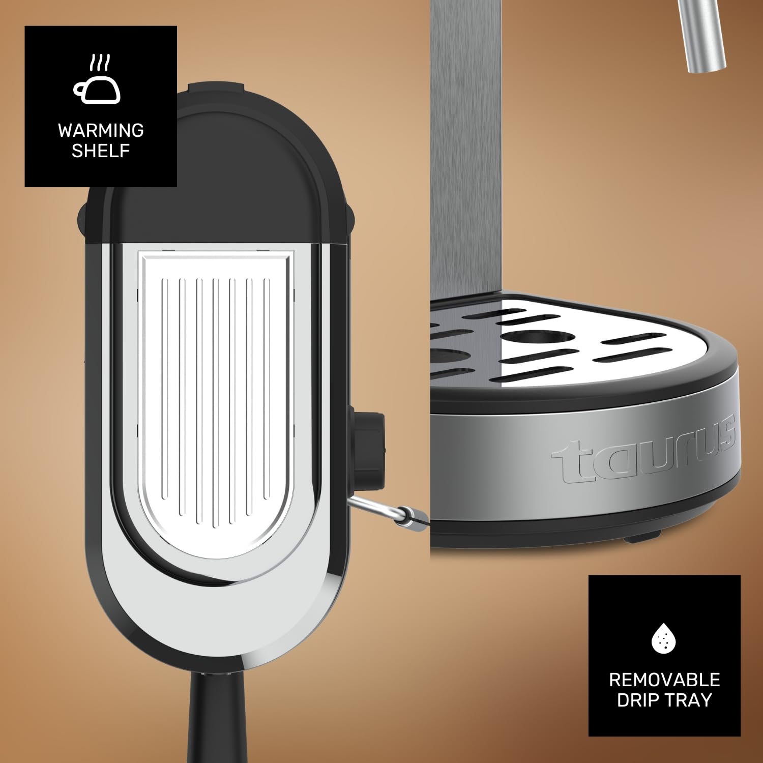 taurus-euforia-compact-cafetera-espresso-1350w-20-bares-thermoblock-filtro-supre image 6