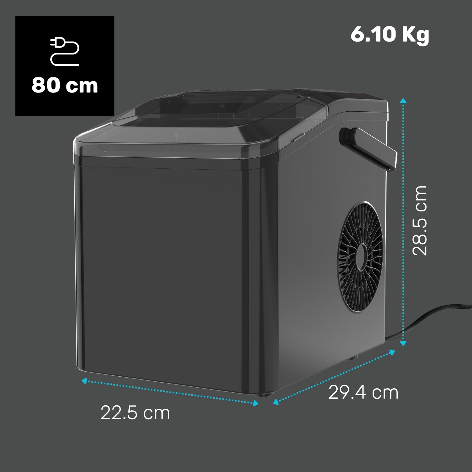 taurus-m-quina-de-hacer-hielo-port-til-12kg-24h-hielo-en-6-minutos-2-tama-os-de- image 8