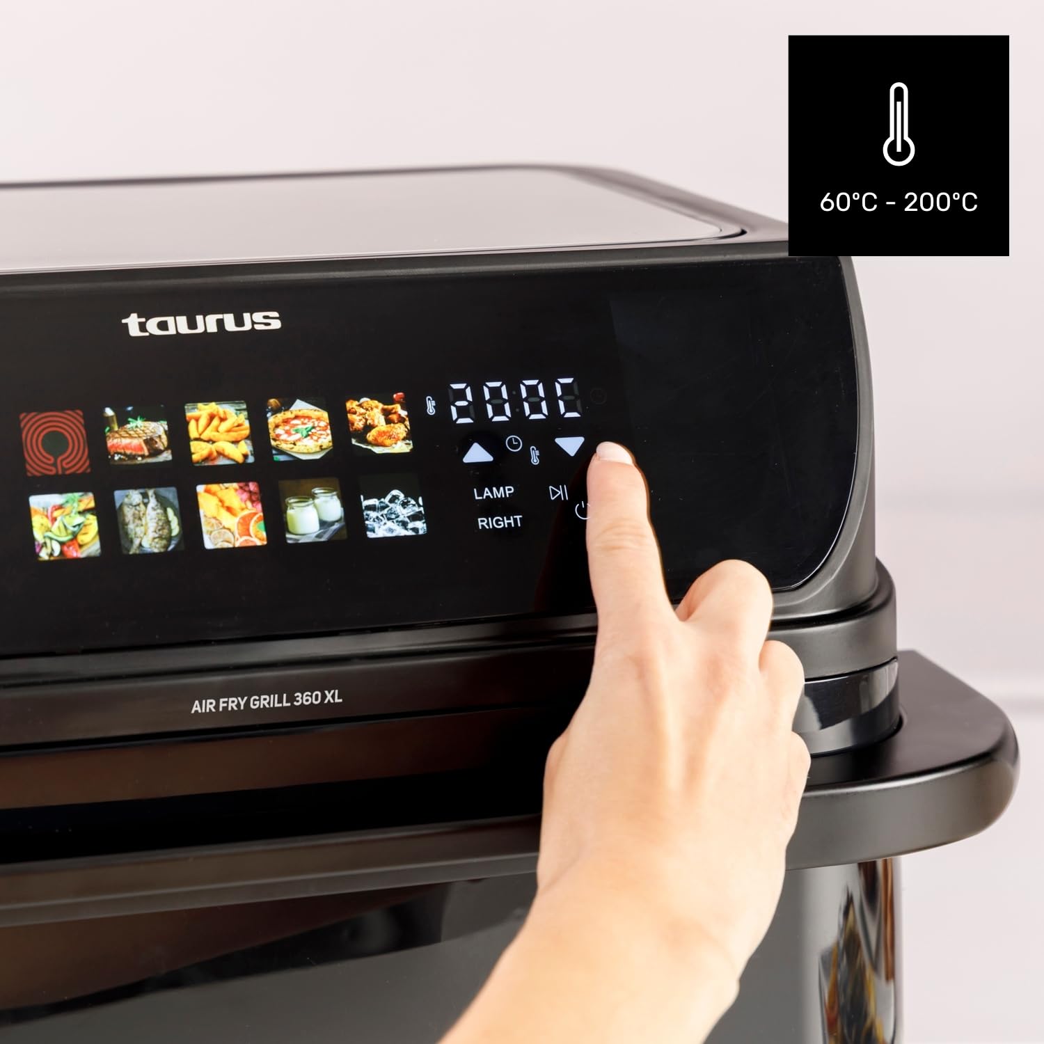 taurus-air-fryer-grill-360-10l-2800w-freidora-de-aire-sin-aceite-con-cestillo-di image 7