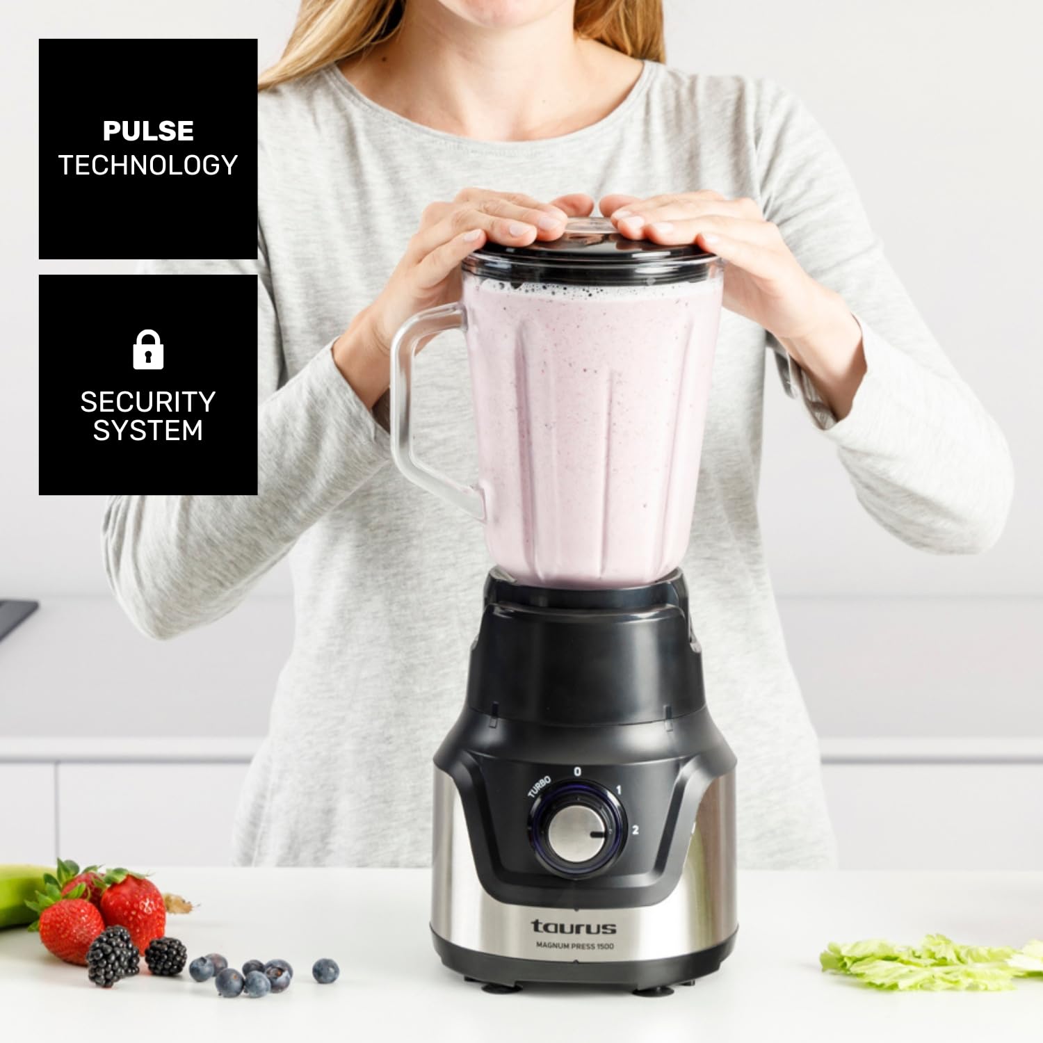taurus-magnum-press-1500-batidora-de-vaso-con-jarra-de-cristal-1-5l-1500w-2-velo image 6