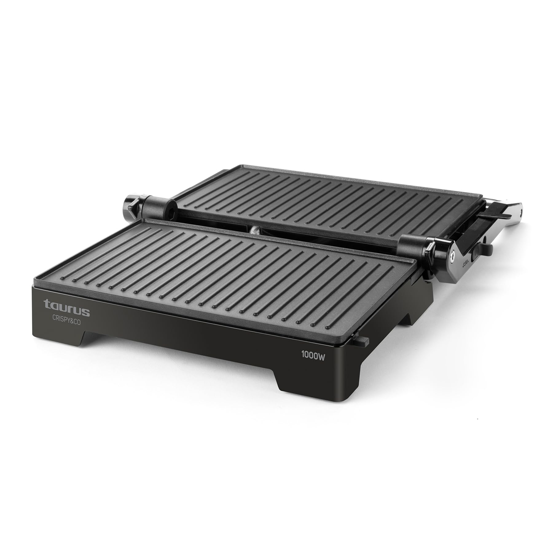 taurus-crispy-co-grill-el-ctrico-2-en-1-con-plancha-1000w-apertura-180-placa-ant image 4