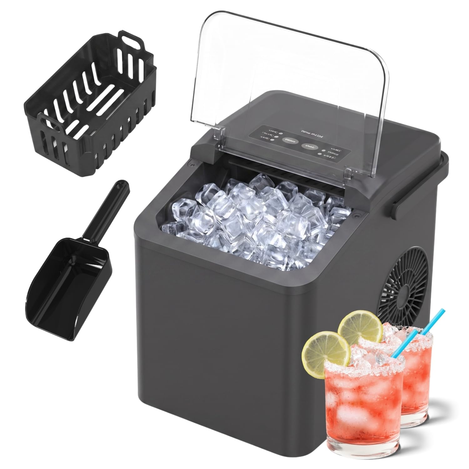 taurus-m-quina-de-hacer-hielo-port-til-12kg-24h-hielo-en-6-minutos-2-tama-os-de- image 1