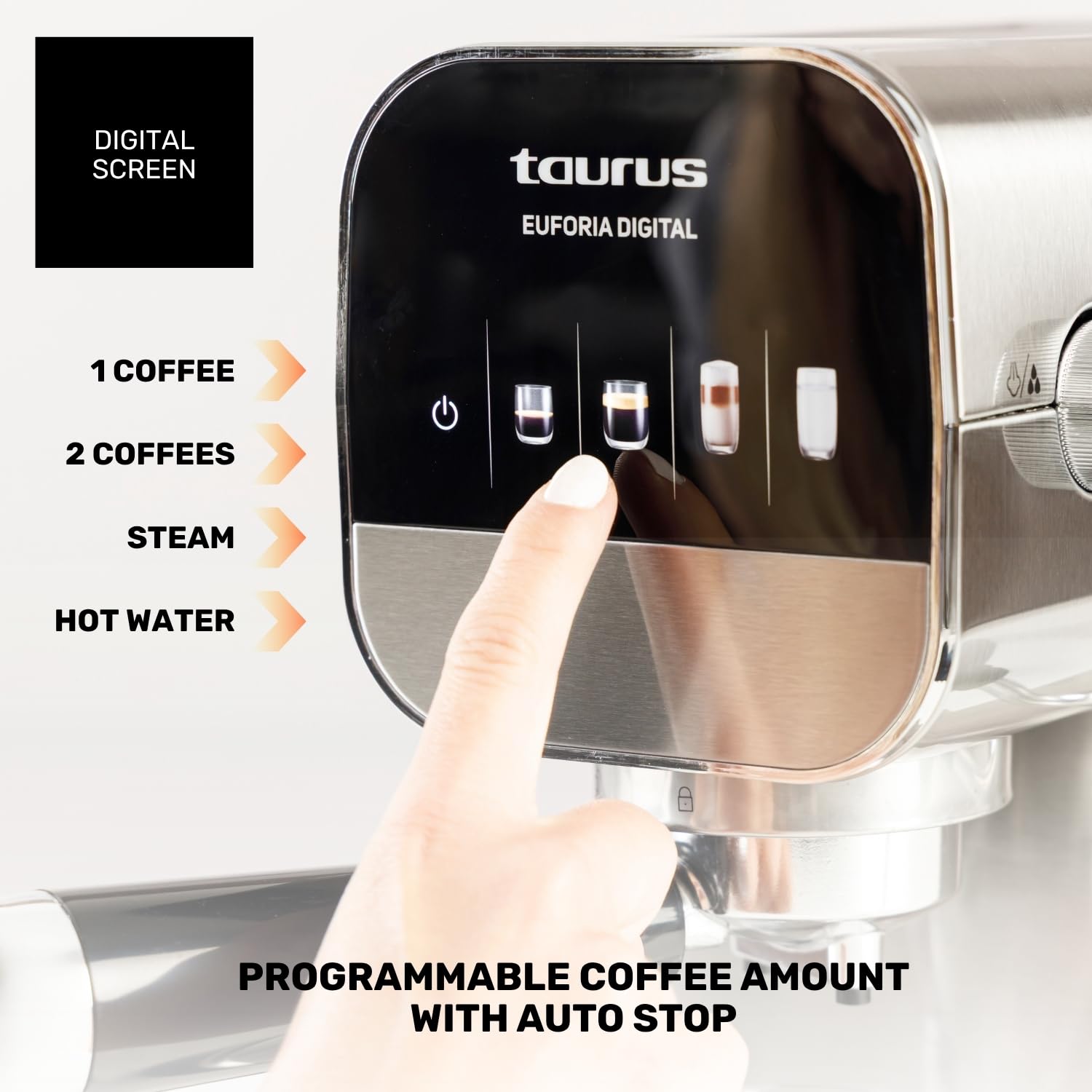 taurus-euforia-digital-cafetera-espresso-de-1350-w-con-20-bares-de-presi-n-panta image 4