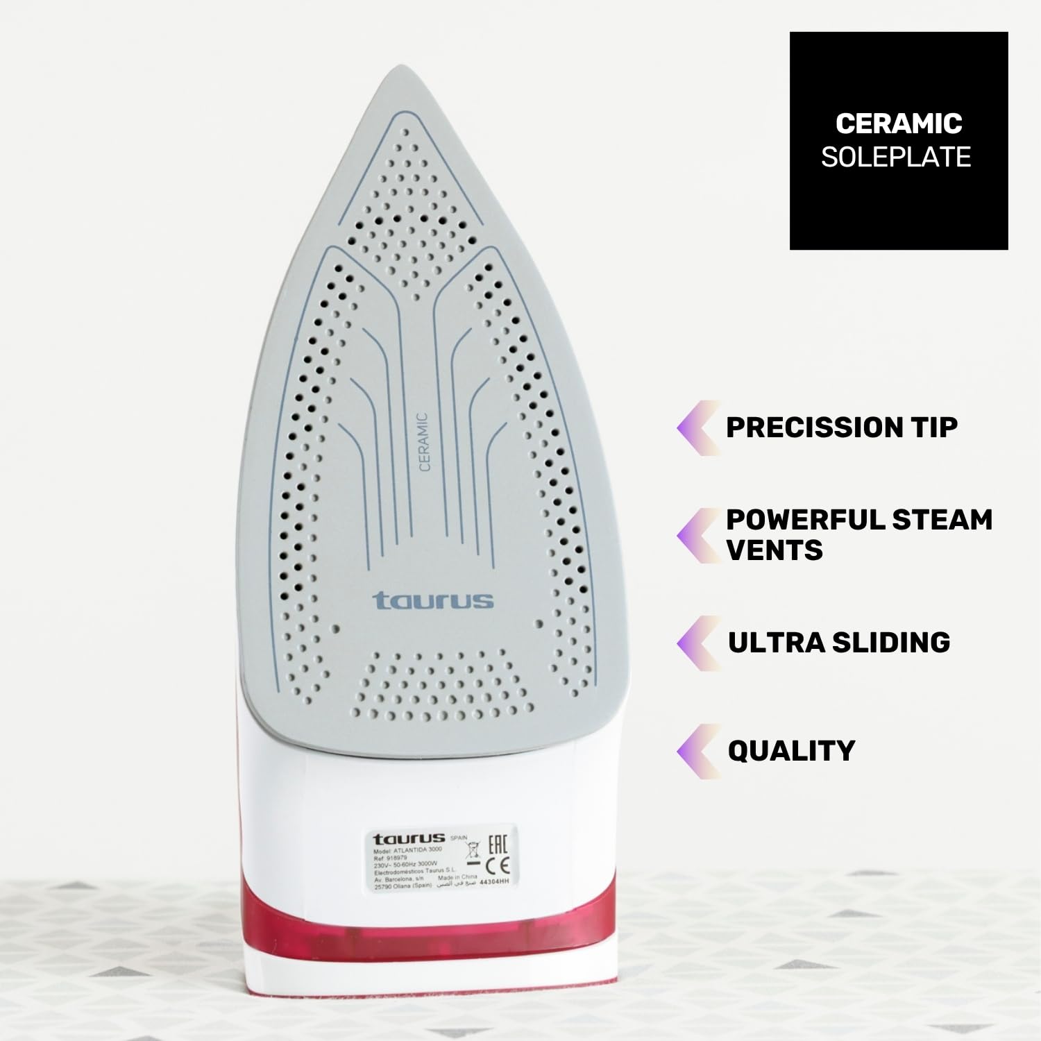 taurus-atlantida-3000-plancha-de-vapor-3000w-golpe-de-vapor-200g-min-vapor-conti image 4