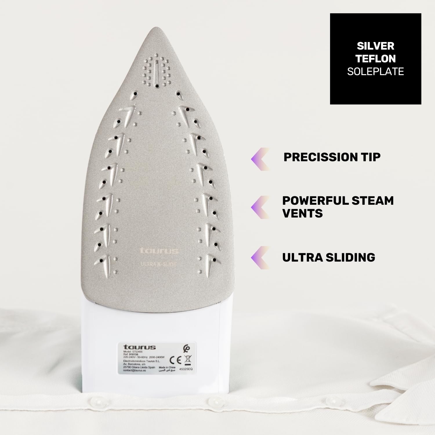 taurus-baltic-2400w-plancha-de-vapor-con-golpe-de-vapor-130-g-min-vapor-vertical image 4
