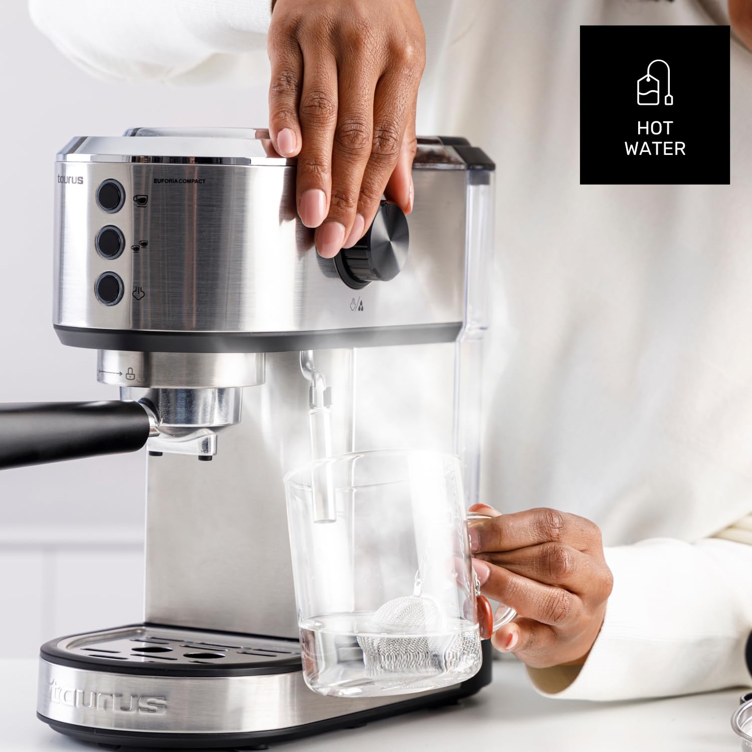 taurus-euforia-compact-cafetera-espresso-1350w-20-bares-thermoblock-filtro-supre image 5