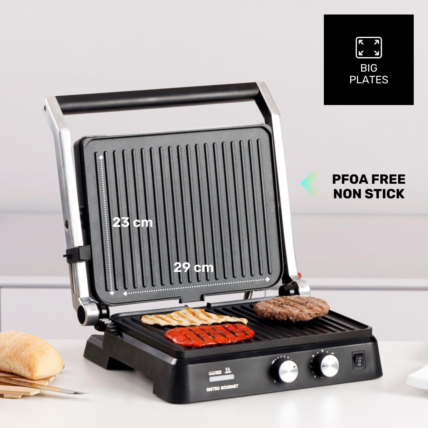 taurus-sandwichera-grill-2600w-plancha-2-en-1-placas-antiadherentes-sin-pfoa-29x image 6