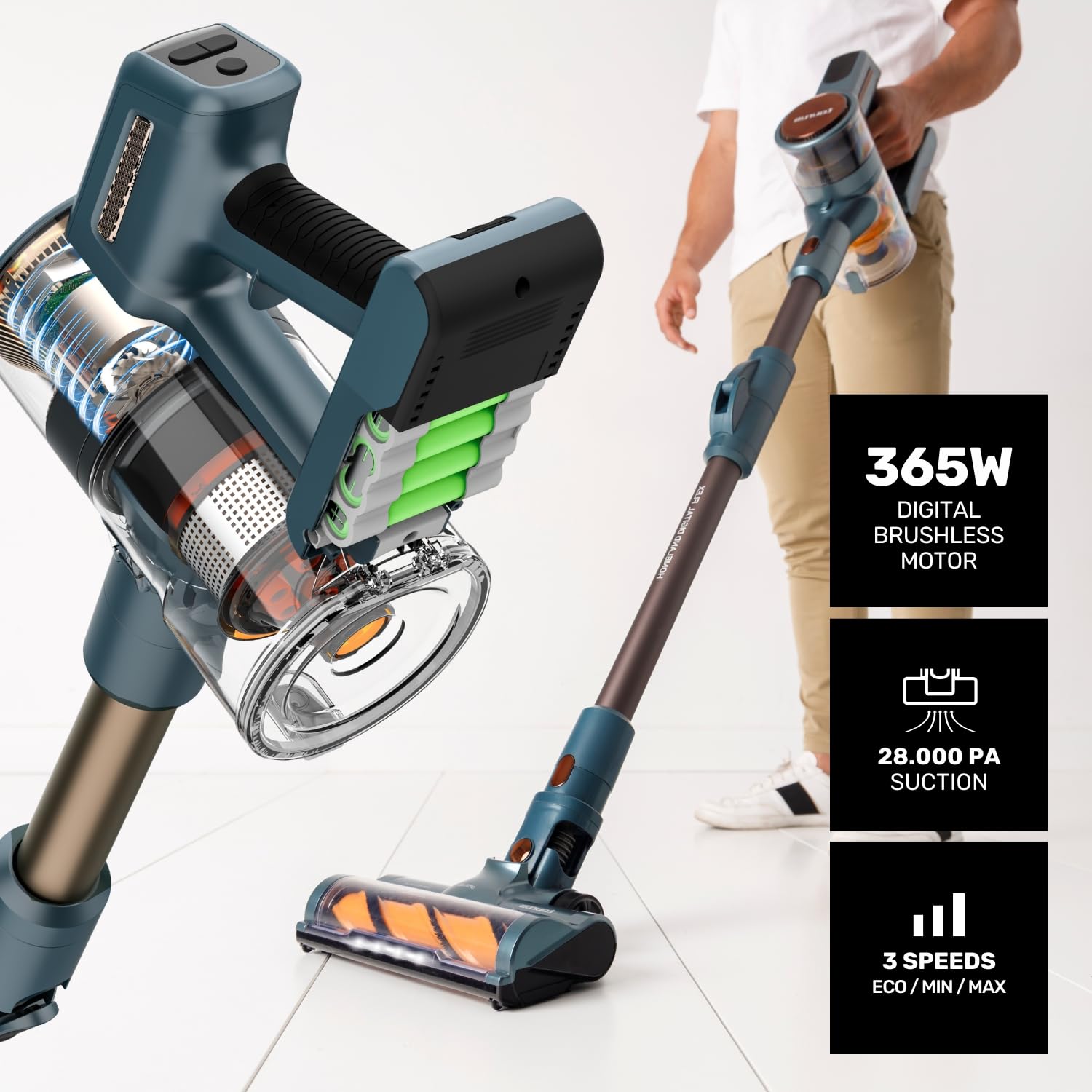 taurus-homeland-digital-flex-aspiradora-escoba-sin-cable-365w-brushless-28kpa-ba image 2