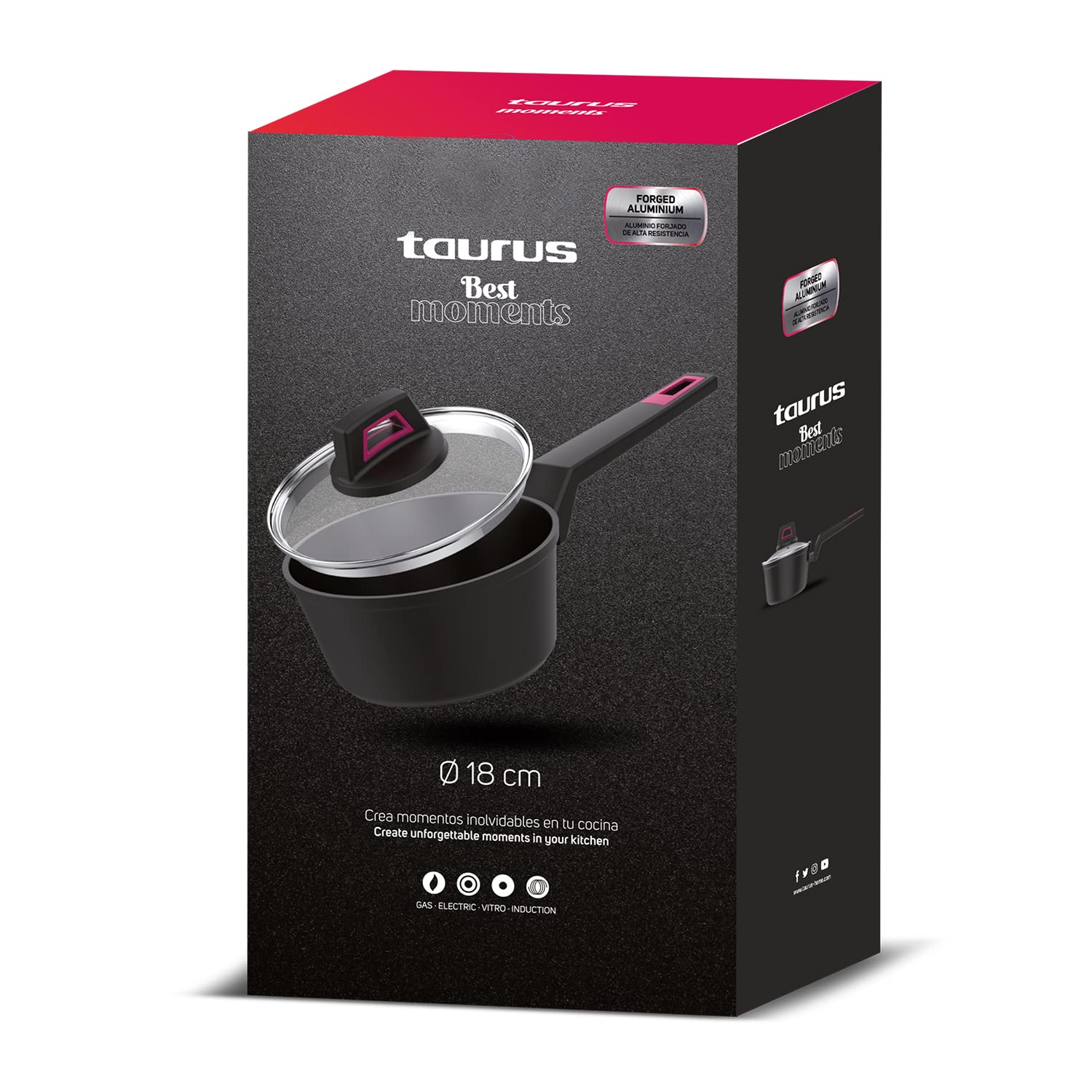 taurus-best-moments-18-cazo-de-aluminio-forjado-18-cm-antiadherente-con-tapa-apt image 4