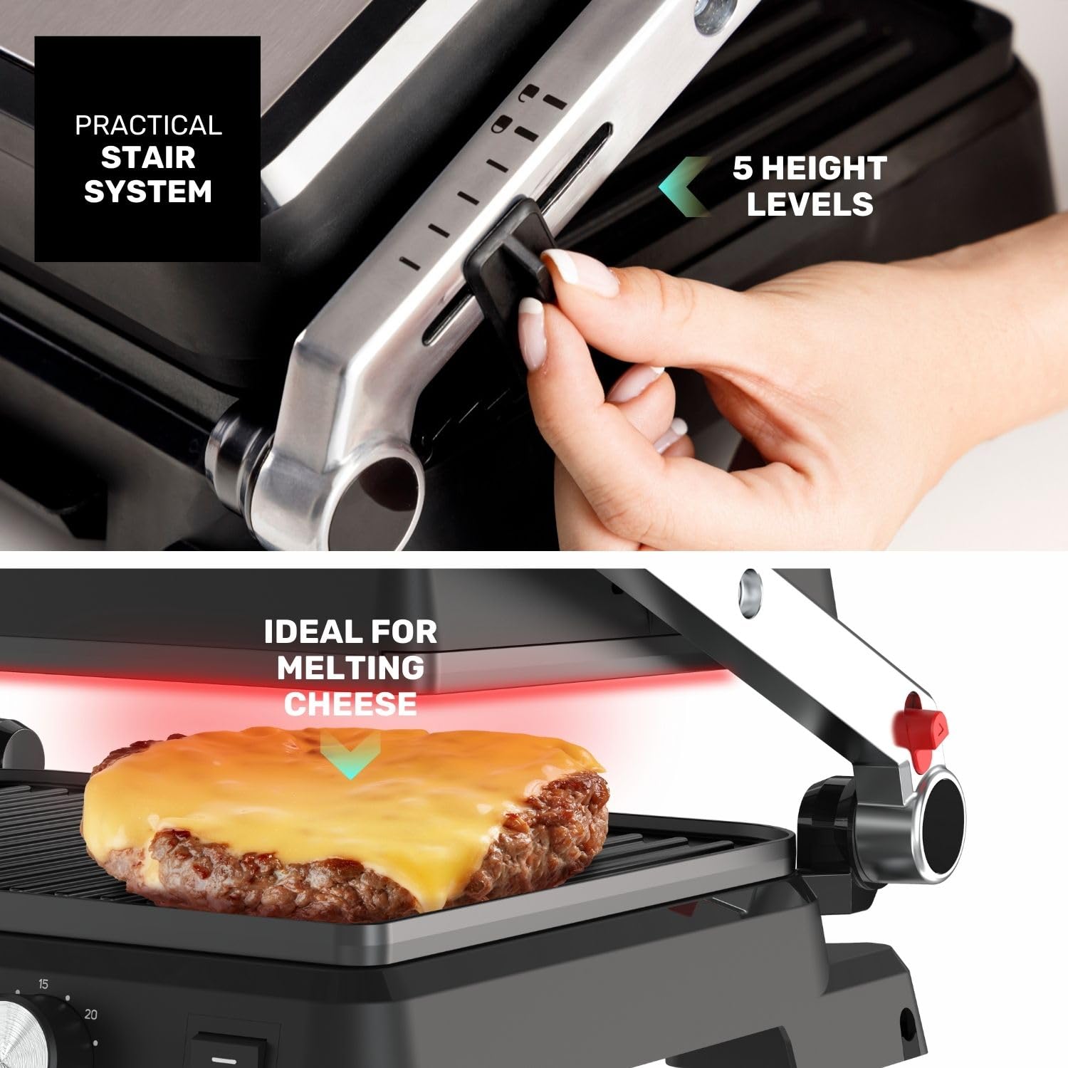 taurus-sandwichera-grill-2600w-plancha-2-en-1-placas-antiadherentes-sin-pfoa-29x image 4