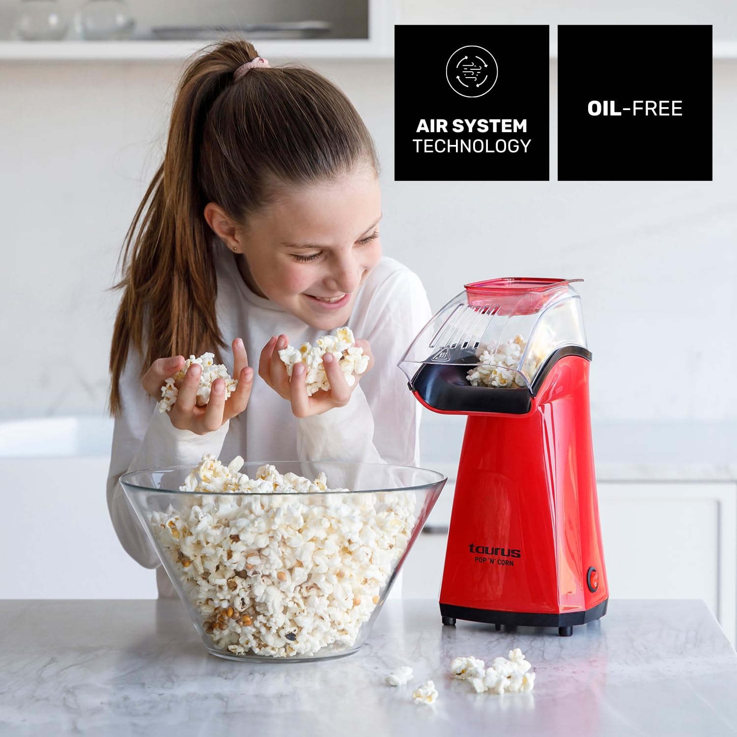 taurus-pop-n-corn-palomitero-el-ctrico-de-aire-caliente-sin-aceite-1100w-con-tap image 3