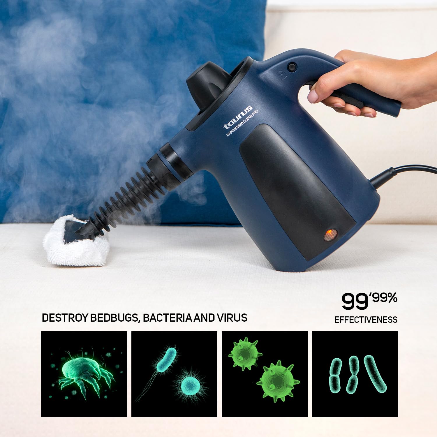 taurus-rapidissimo-clean-pro-limpiador-a-vapor-1050-w-presi-n-3-5-bares-45-g-min image 2
