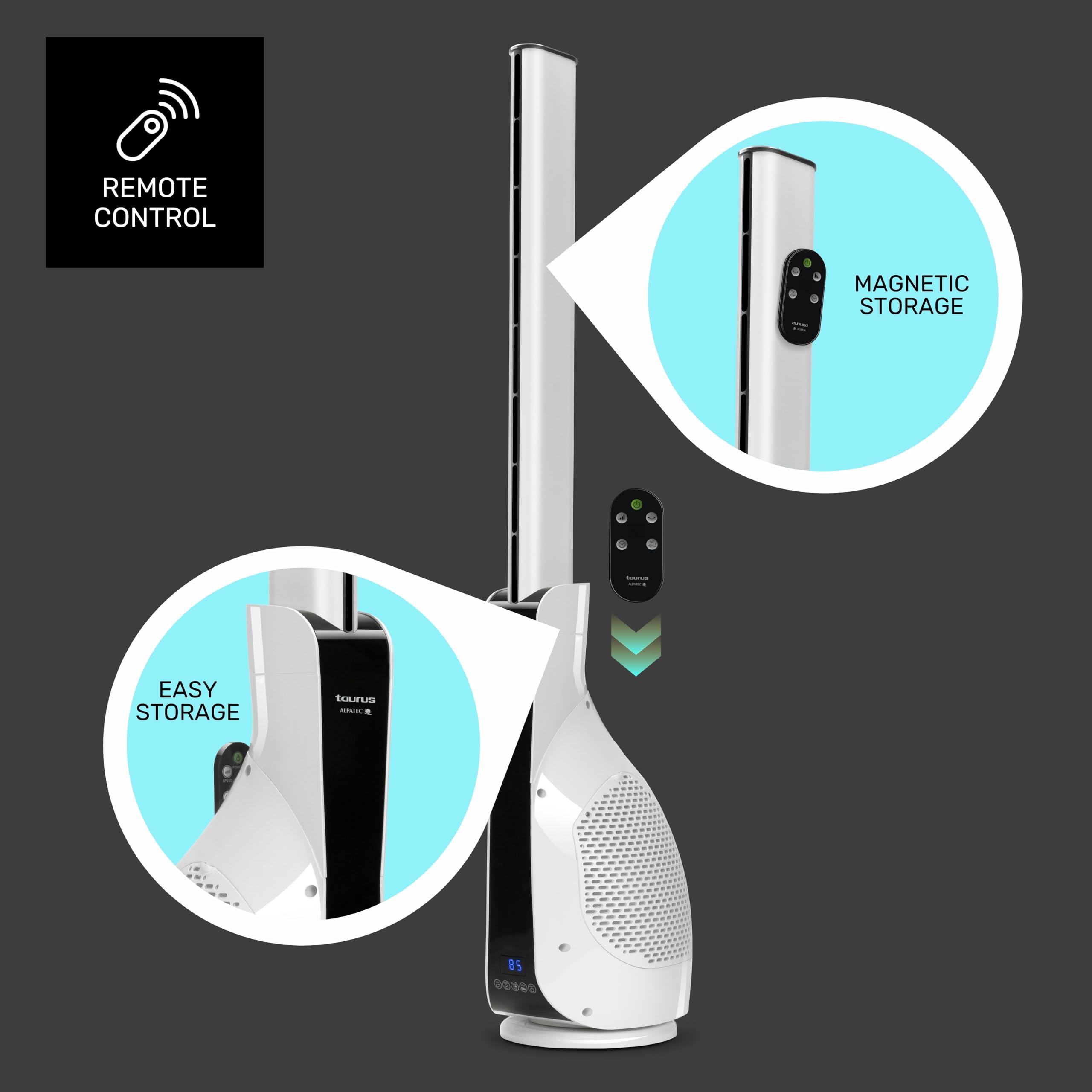 taurus-babel-invisible-amazing-digital-ventilador-de-torre-sin-palas-30w-101-cm- image 5