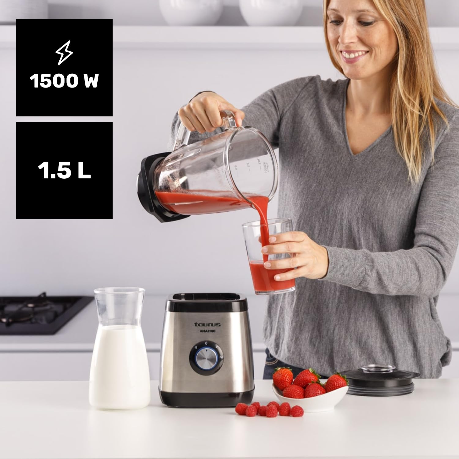 taurus-magnum-1500-batidora-de-vaso-1500w-jarra-de-cristal-1-5-l-4-cuchillas-de- image 2