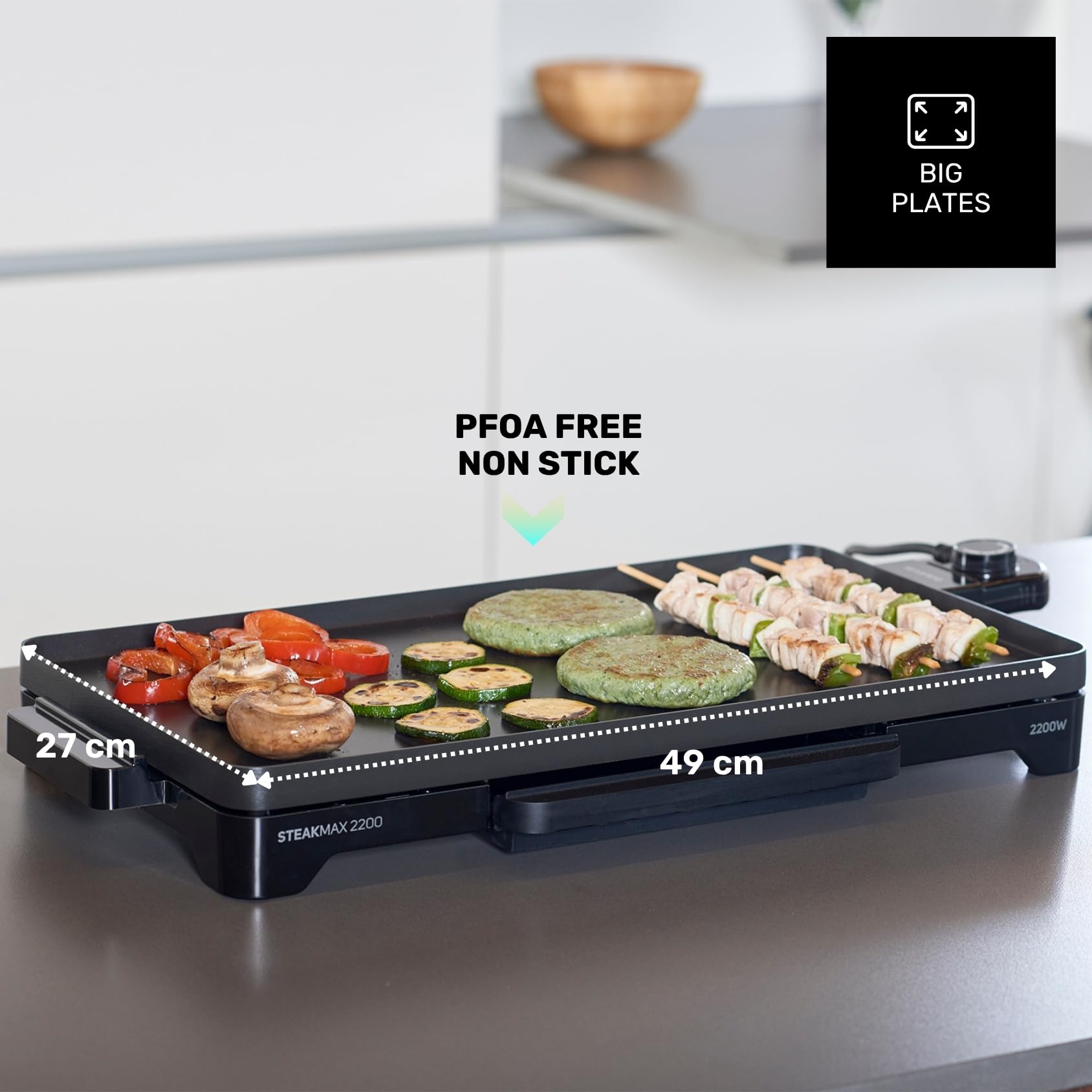 taurus-steakmax-2200-plancha-de-asar-el-ctrica-2200w-superficie-antiadherente-49 image 3