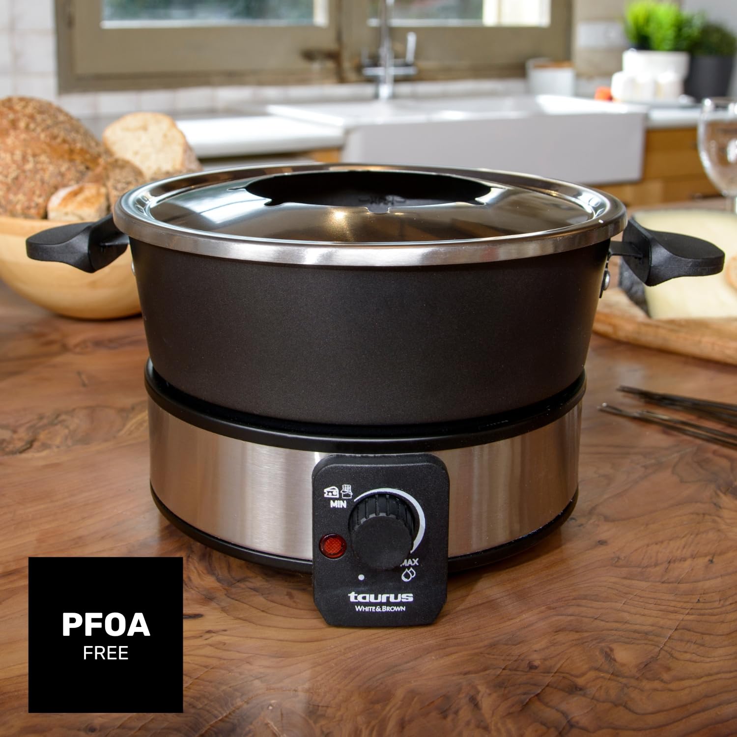 taurus-ff2-fondue-el-ctrica-1000w-olla-antiadherente-2l-sin-pfoa-para-8-personas image 7