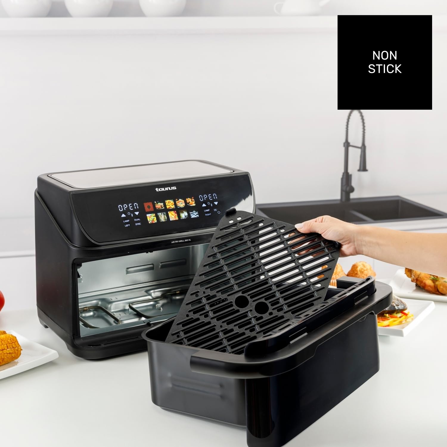 taurus-air-fryer-grill-360-10l-2800w-freidora-de-aire-sin-aceite-con-cestillo-di image 8